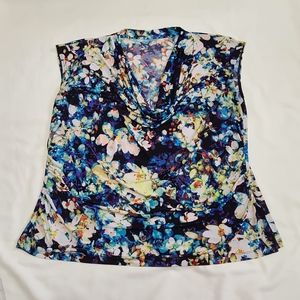 Worthington Multicolor Floral Cowl Neckline Size 3X; Used